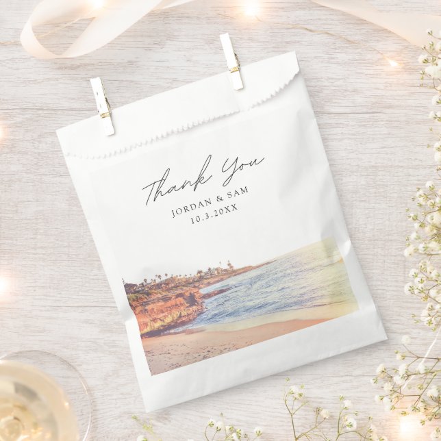 La Jolla Wedding Personalized Photo Favor Bag (Clipped)