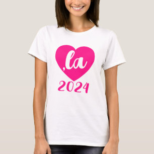 ,la KAMALA heart 2024 hot pink script text T-Shirt
