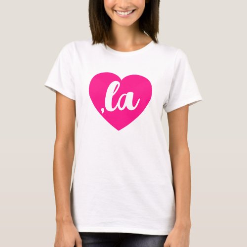 la KAMALA heart hot pink script text  T_Shirt