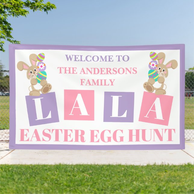 La La Easter Bunny Egg Hunt Banner (Outside)