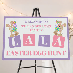 La La Easter Bunny Egg Hunt Foam Board