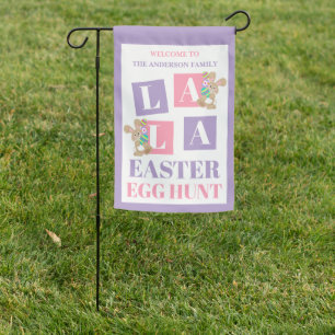 La La Easter Bunny Egg Hunt Garden Flag