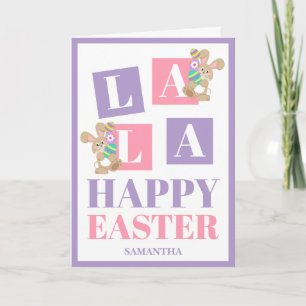 La La Easter Pastel Bunny Greeting Card