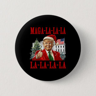 La La La Donald Trump Potus 47 Ugly Christmas Swea Button