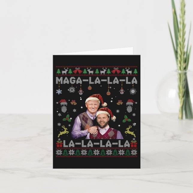 La La La Donald Trump Potus 47 Ugly Christmas Swea Card (Front)