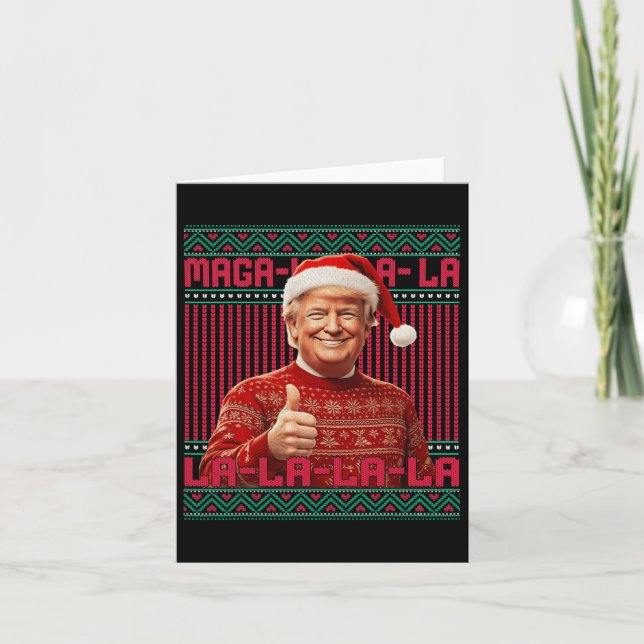 La La La Donald Trump Potus 47 Ugly Christmas Swea Card (Front)