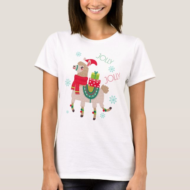La La La Llama Christmas T-Shirt (Front)