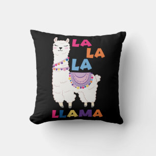 La La La Llama - Funny Singing Llama Throw Pillow