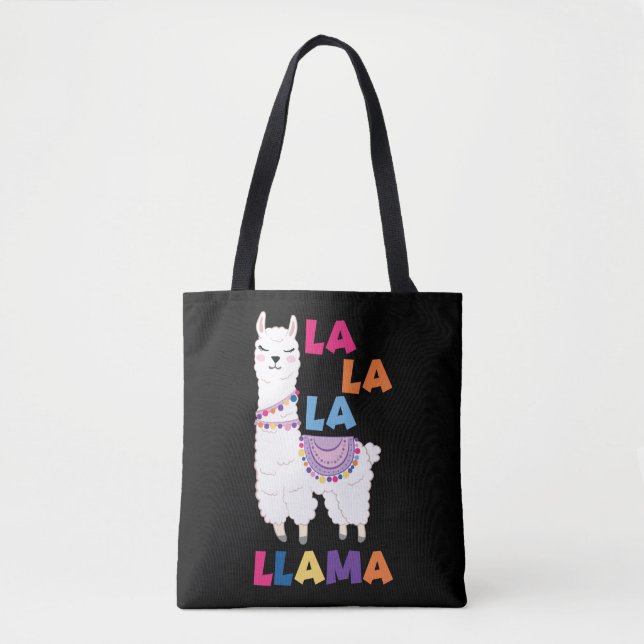 La La La Llama - Funny Singing Llama Tote Bag (Front)
