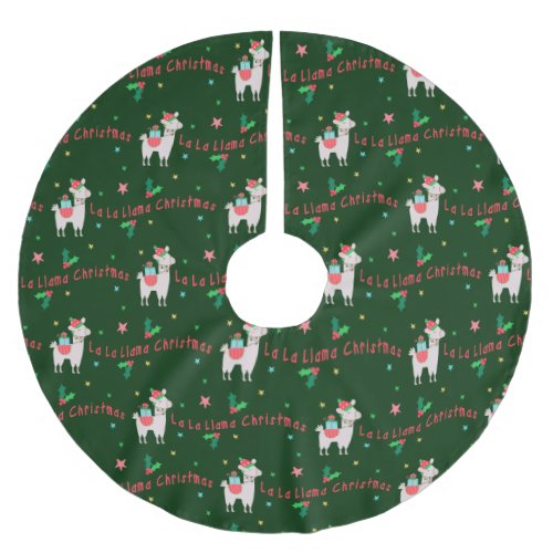 La La Llama Christmas Brushed Polyester Tree Skirt