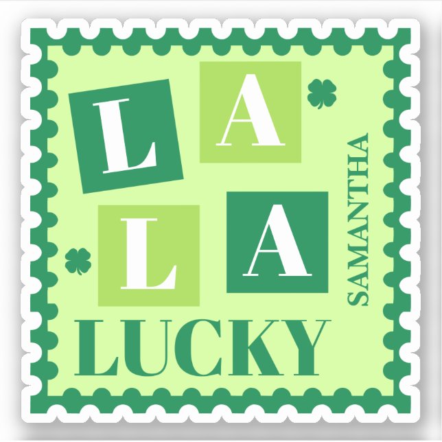 La La Lucky St. Patrick’s Day Custom Name Sticker (Front)