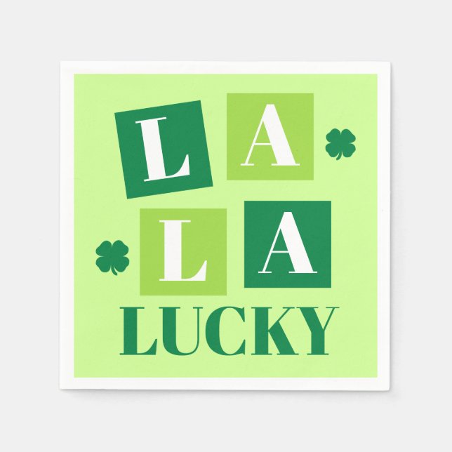 La La Lucky St. Patrick’s Day Green Napkins (Front)