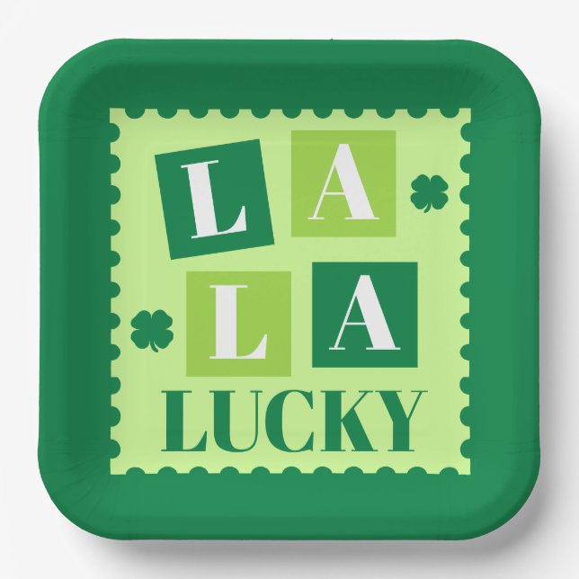 La La Lucky St. Patrick’s Day Paper Plates (Front)