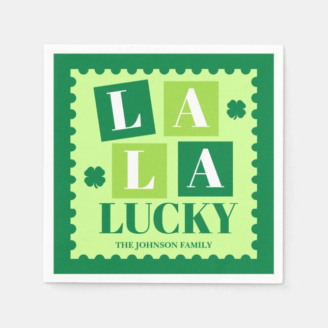 La La Lucky St. Patrick’s Day Party Napkins (Front)