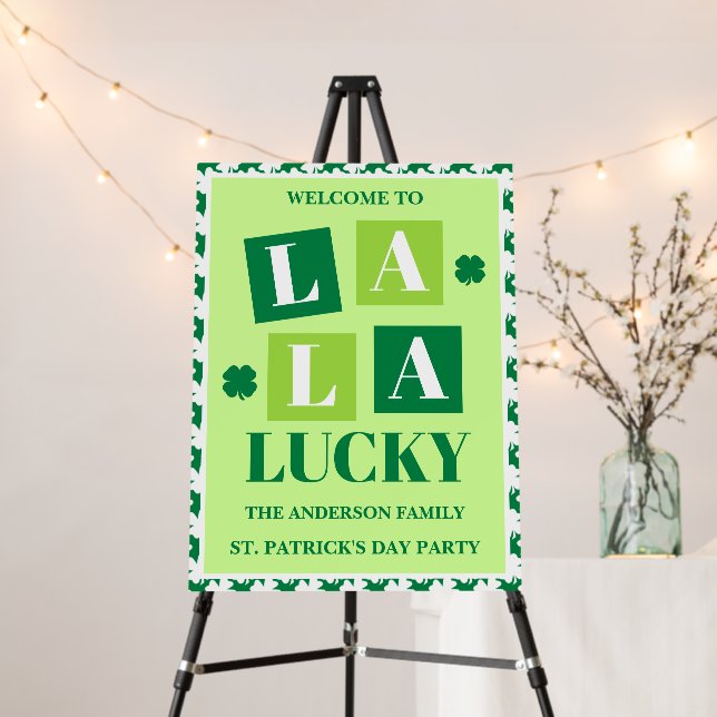 La La Lucky St. Patrick’s Day Party Welcome Foam Board (In Situ (Stand))