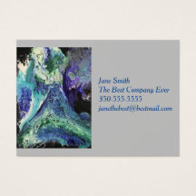 La Laguna #1 painting in blue, teal Business Card