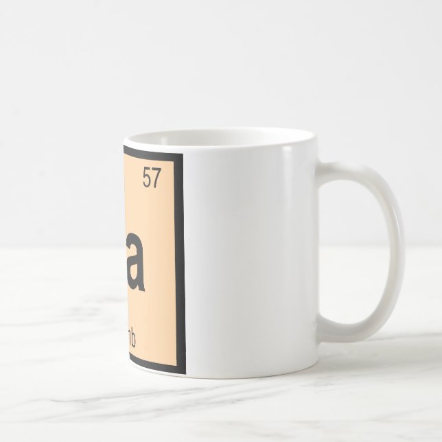 La - Lamb Chemistry Periodic Table Symbol Coffee Mug (Right)