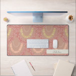 Lā Lei - Plumeria, Personalized Desk Mat<br><div class="desc">Lā Lei is a special edition print that honors May Day in Hawai’i and celebrates the art of lei making,  sharing Aloha through lei and the adorned beauty of Hawaii’s most fragrant flowers... Pikake,  Puakenikeni and Plumeria.</div>