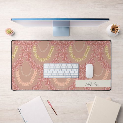 Lā Lei _ Plumeria Personalized Desk Mat