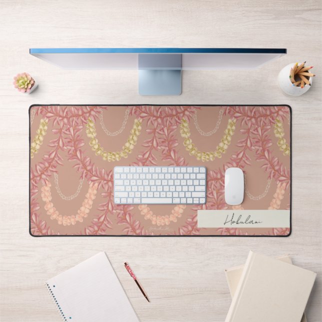 Lā Lei - Plumeria, Personalized Desk Mat (Office 1)
