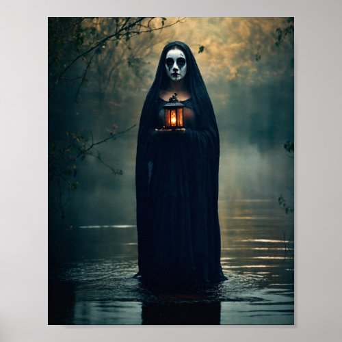 La Llorona A Haunting Presence in the Dark Lake Poster