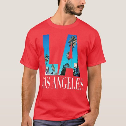 La Los Angeles California Souvenir Beach City West T_Shirt