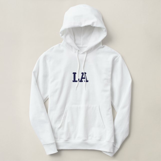 LA Los Angeles California USA Embroidered Hoodie (Design Front)
