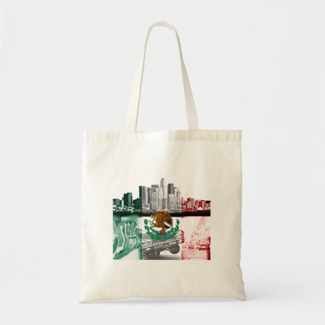 La Lowrider Cholo Chicano Mexican Flag East Los An Tote Bag (Front)