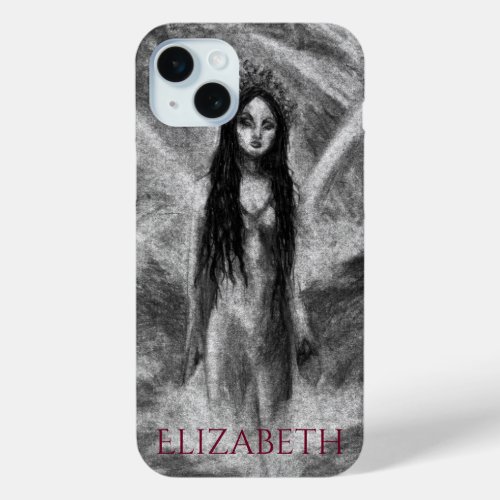 La Luna Dark Angel Fairy Woman Goth Fantasy Art iPhone 15 Plus Case