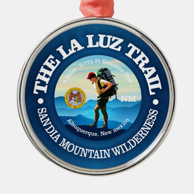 La Luz Trail (Hiker C) Metal Ornament (Front)