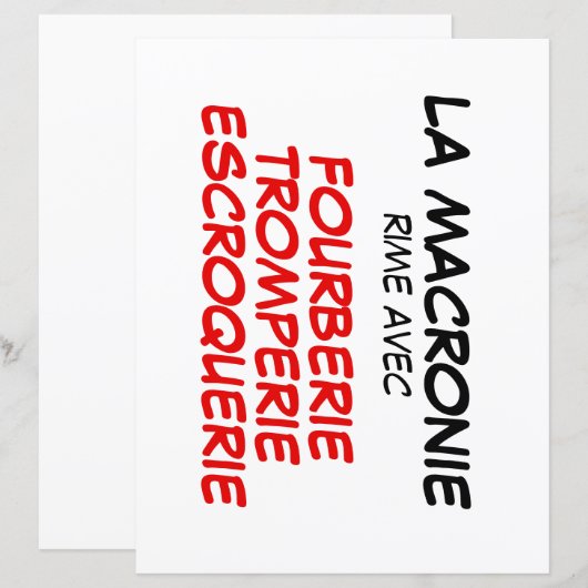 La Macronie Fourberie Tromperie Escroquerie paper (Front/Back)