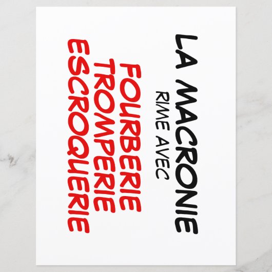 La Macronie Fourberie Tromperie Escroquerie paper (Front)