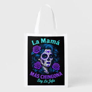 La Mamá Más Chingona Funny Spanish Mom Grocery Bag