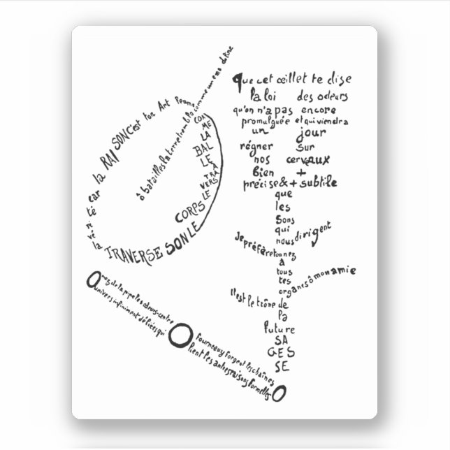 La Mandoline, l’œillet et le bambou, Apollinaire  Sticker (Front)