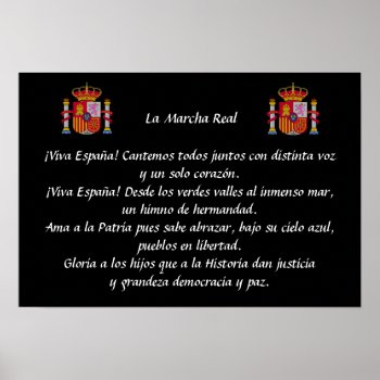La Marcha Real (spanish National Anthem) Poster by Azorean at Zazzle