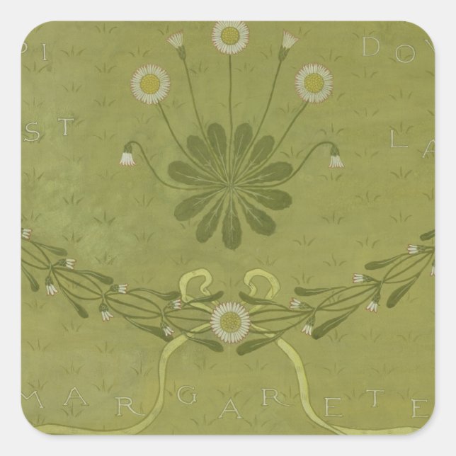 'La Margarete' wallpaper design, printed by Jeffre Square Sticker (Front)