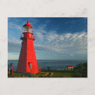 La Martre Lighthouse   Matane On The Gaspe Postcard