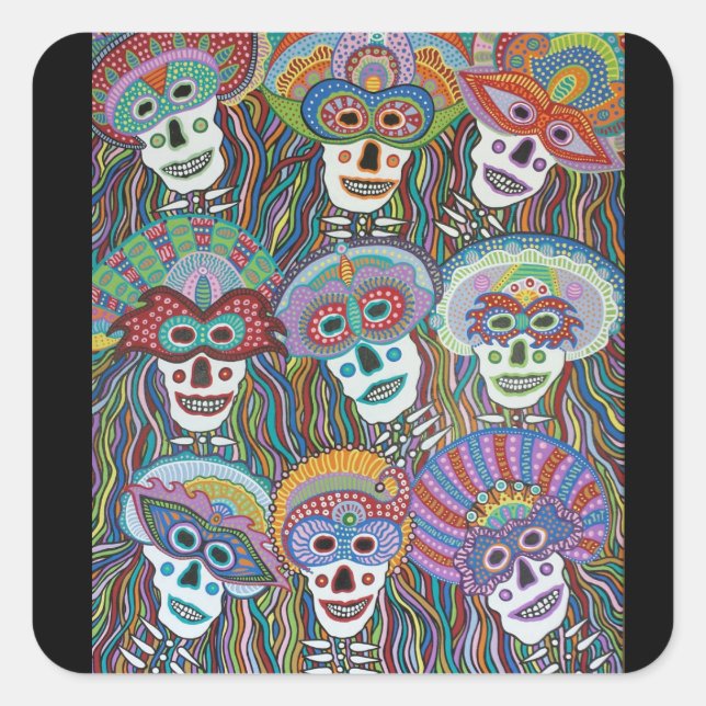 La Mascarada de los Muertos Square Sticker (Front)
