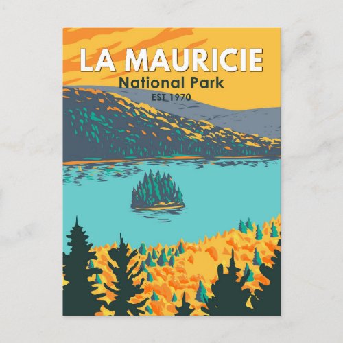 La Mauricie National Park Travel Art Vintage Postcard