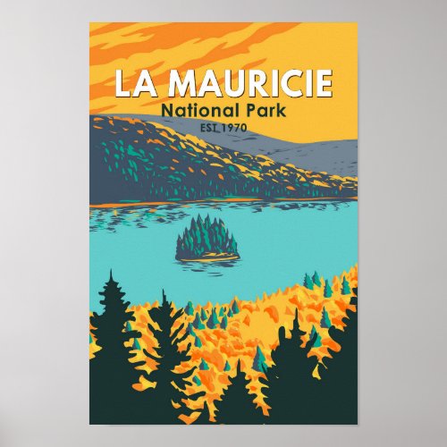 La Mauricie National Park Travel Art Vintage Poster