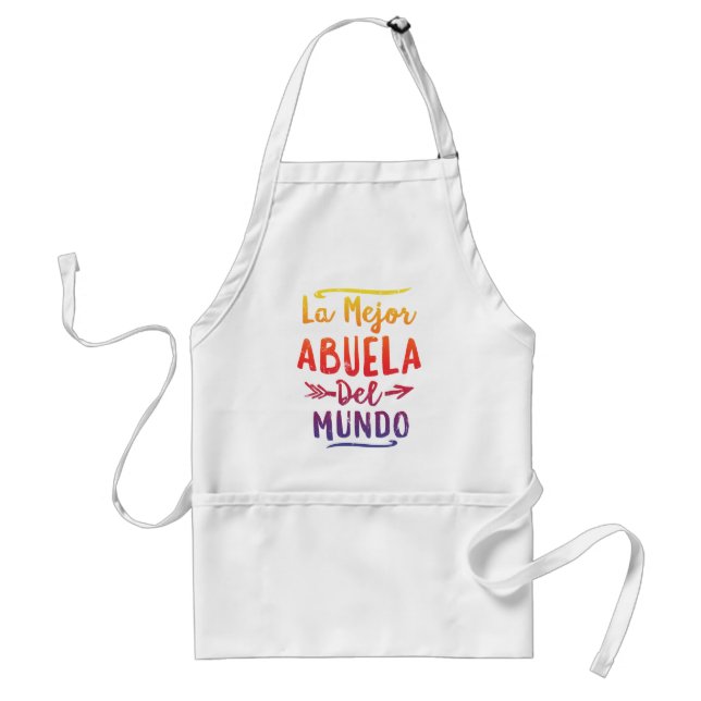La Mejor Abuela Del Mundo Grandma Mothers Day Adult Apron (Front)