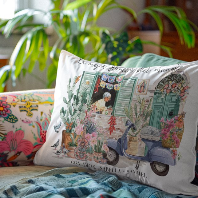 La Mejor Abuela del Mundo | Personalized Accent Pillow (Creator Uploaded)
