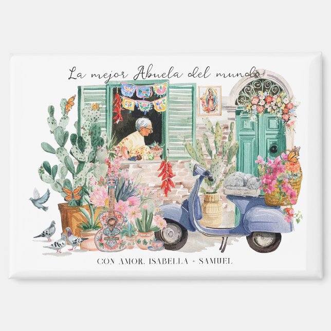 La Mejor Abuela del Mundo | Personalized Magnet (Front)