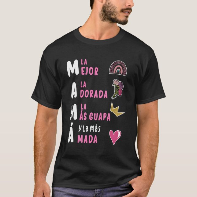 La Mejor Mama Del Mundo Spanish Mother'S Day Flora T-Shirt (Front)