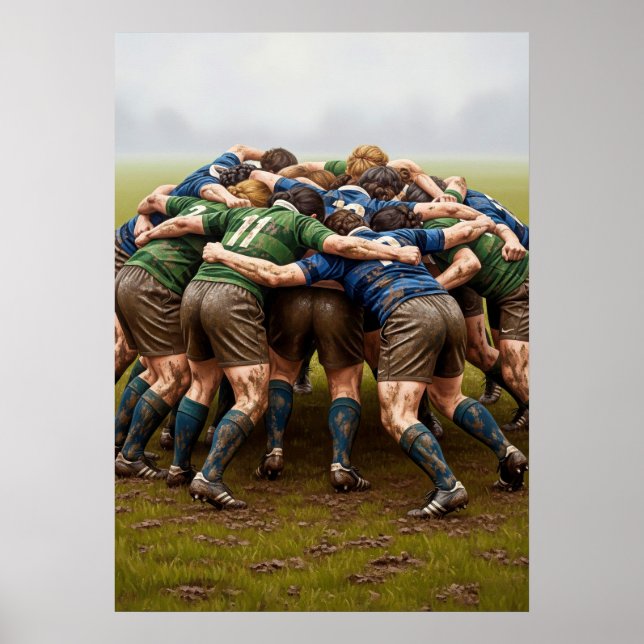 LA MÊLÉE AU RUGBY (The Rugby Scrum) Poster (Front)