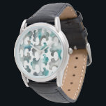 La Mer Watch<br><div class="desc">La Mer VIII by Chariklia Zarris. Watercolor pattern creating unique repeating shapes against a white background.</div>