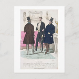 La Mode: Advertisement for 19th Century Men's Fash Postcard