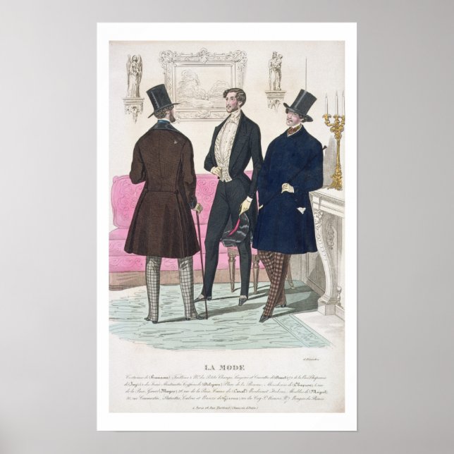 La Mode: Advertisement for 19th Century Men's Fash Poster (Front)