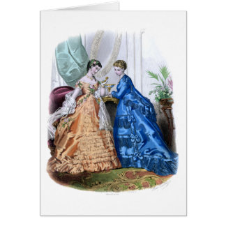 La Mode Illustree Peach and Blue Gowns Cards