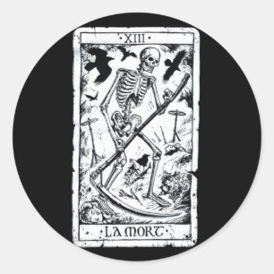 La Mort Tarot Card Classic Round Sticker